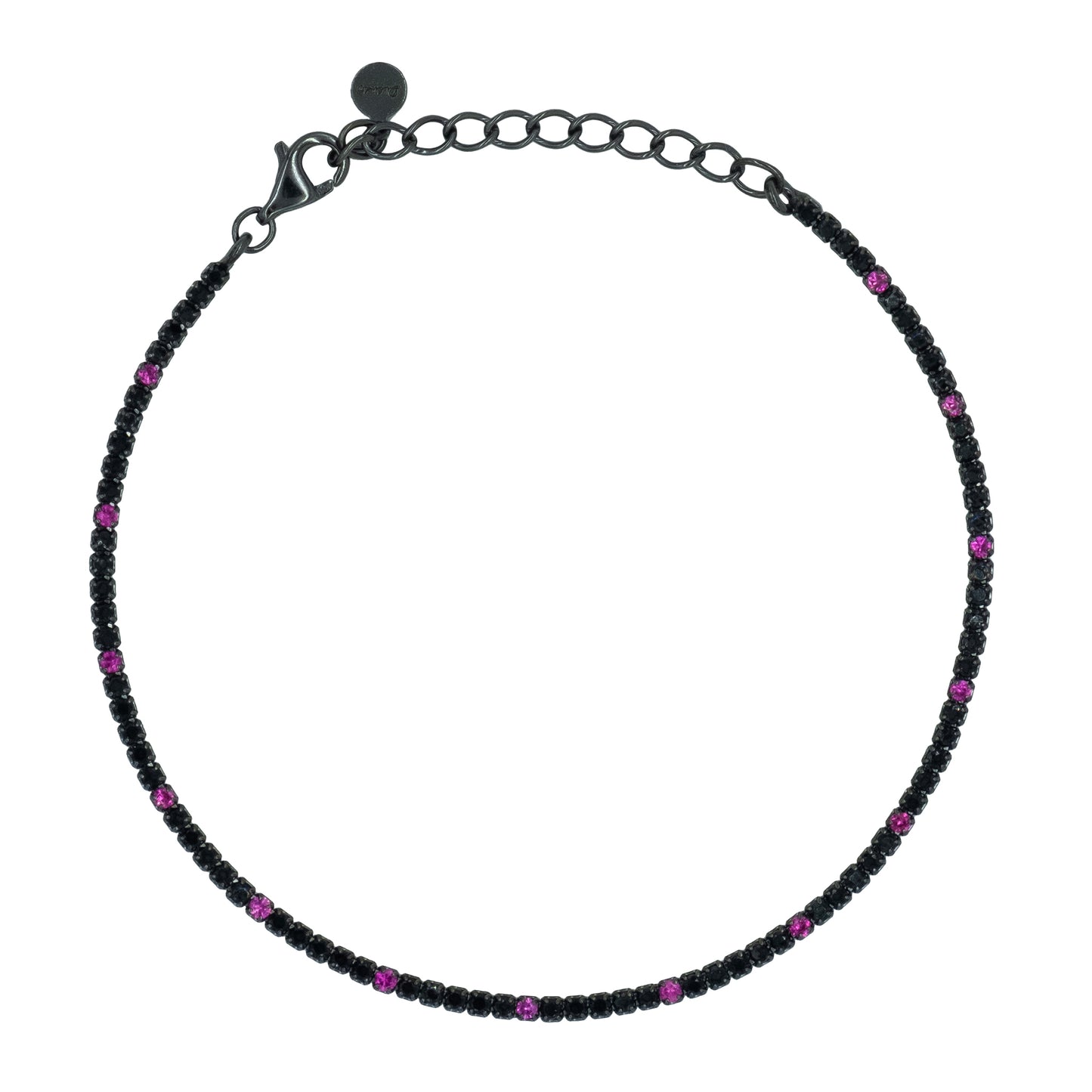 Bracciale Dilvdò Tennis 1.5mm Black Black & Ruby