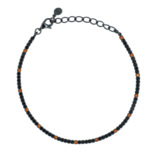 Bracciale Dilvdò Tennis 1.5mm Black Black & Orange