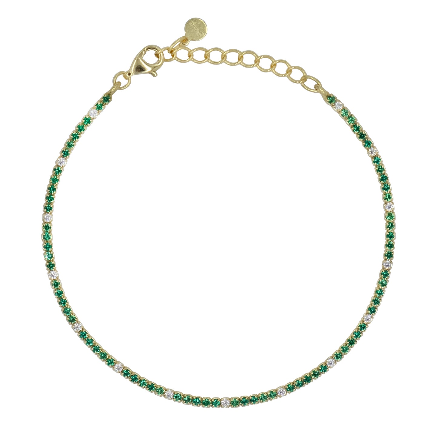 Bracciale Dilvdò Tennis 1.5mm Gold Green & White