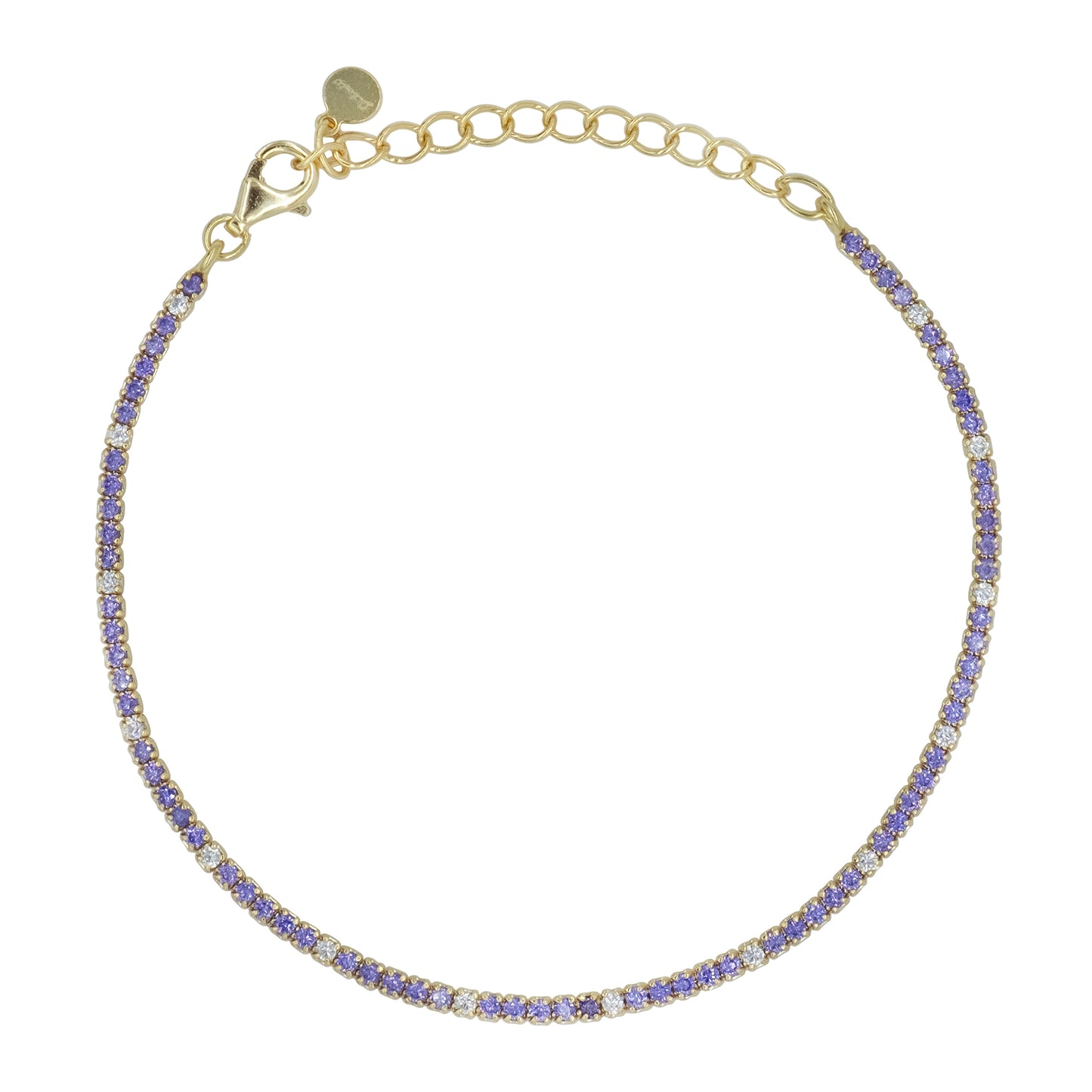Bracciale Dilvdò Tennis 1.5mm Gold Lavender & White