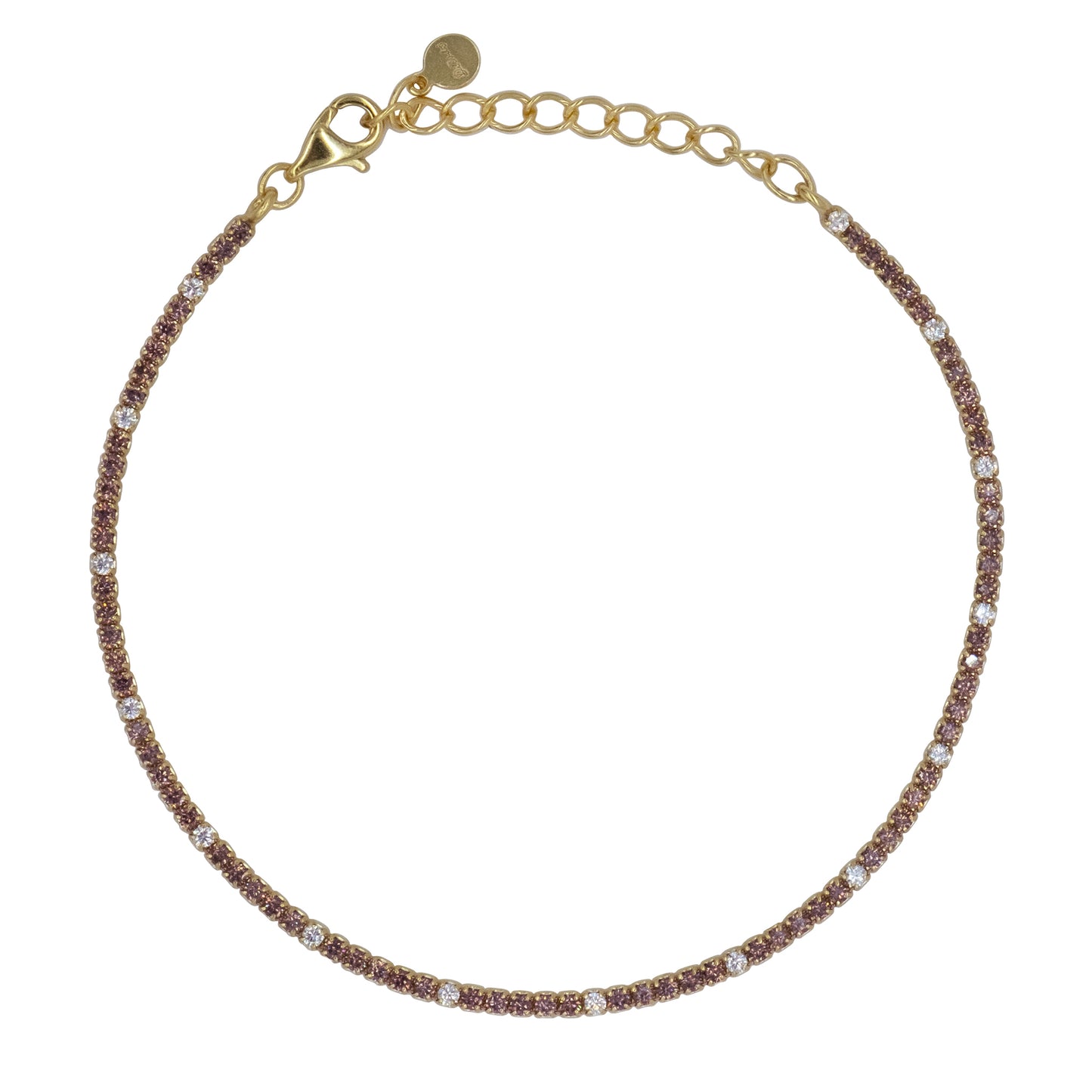 Bracciale Dilvdò Tennis 1.5mm Gold Brown & White