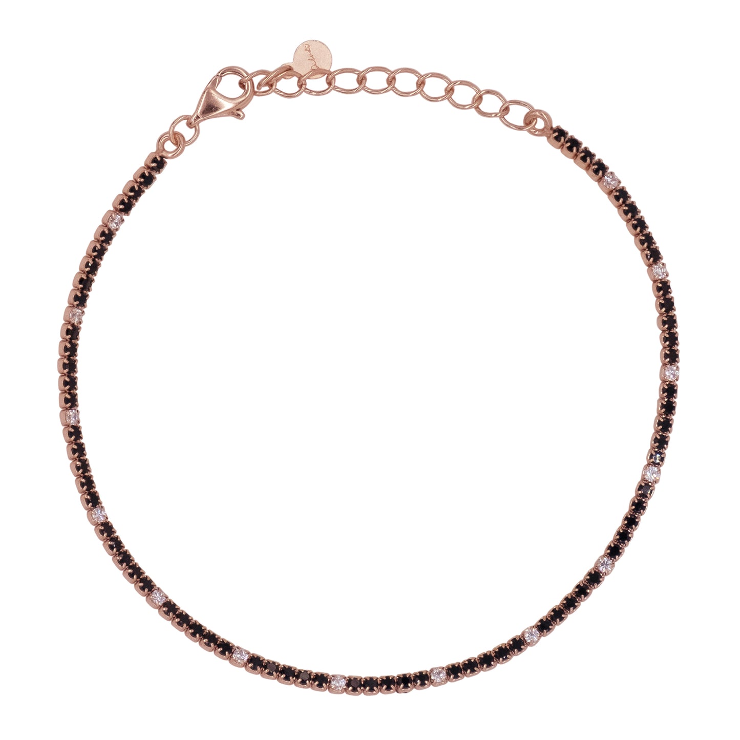 Bracciale Dilvdò Tennis 1.5mm Rosè Black & White
