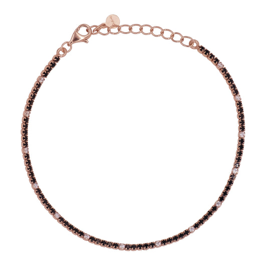 Bracciale Dilvdò Tennis 1.5mm Rosè Black & White