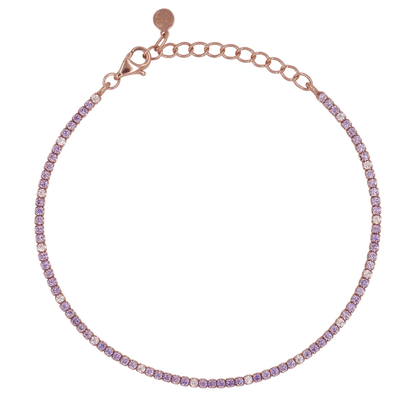 Bracciale Dilvdò Tennis 1.5mm Rosè Lavender & White