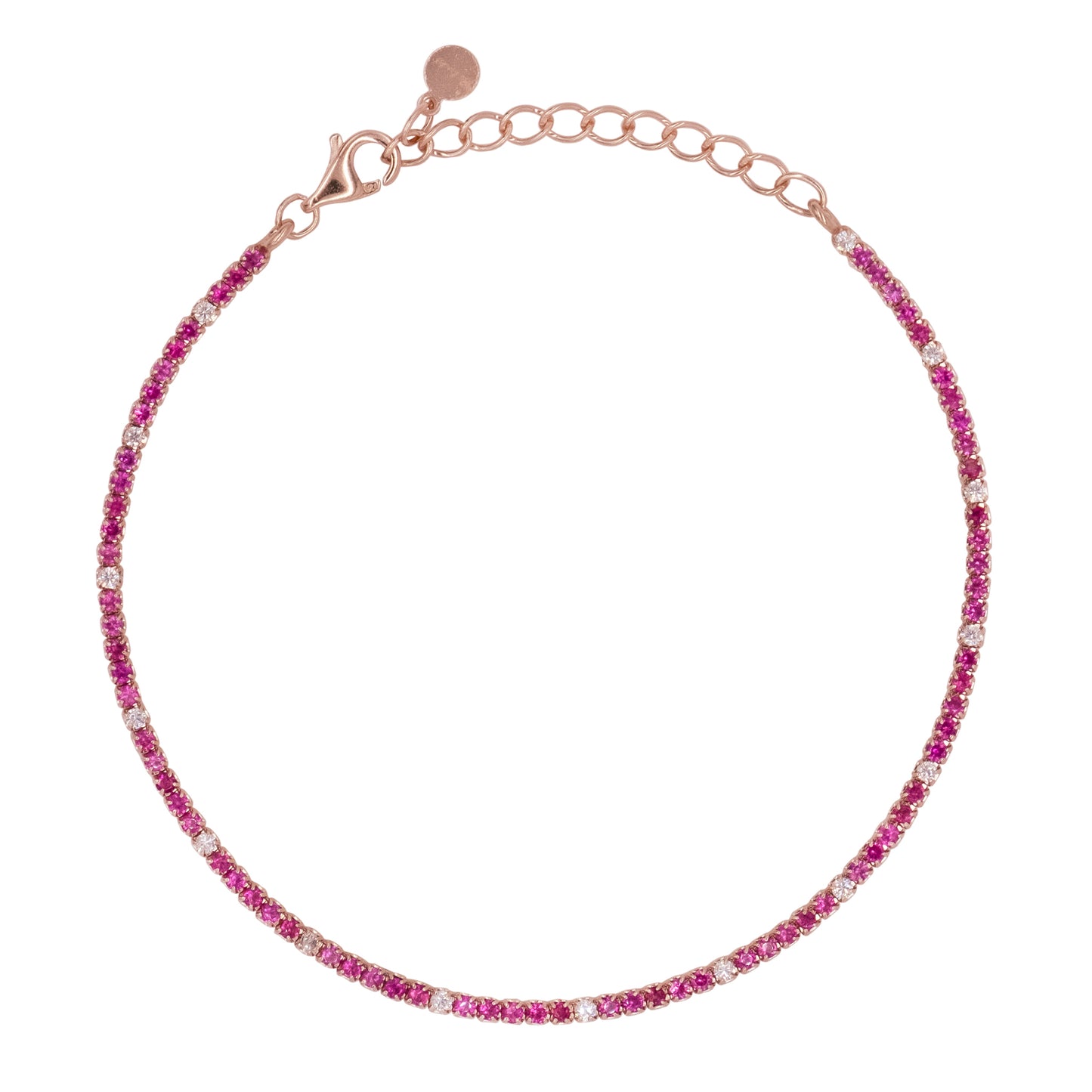 Bracciale Dilvdò Tennis 1.5mm Rosè Ruby & White