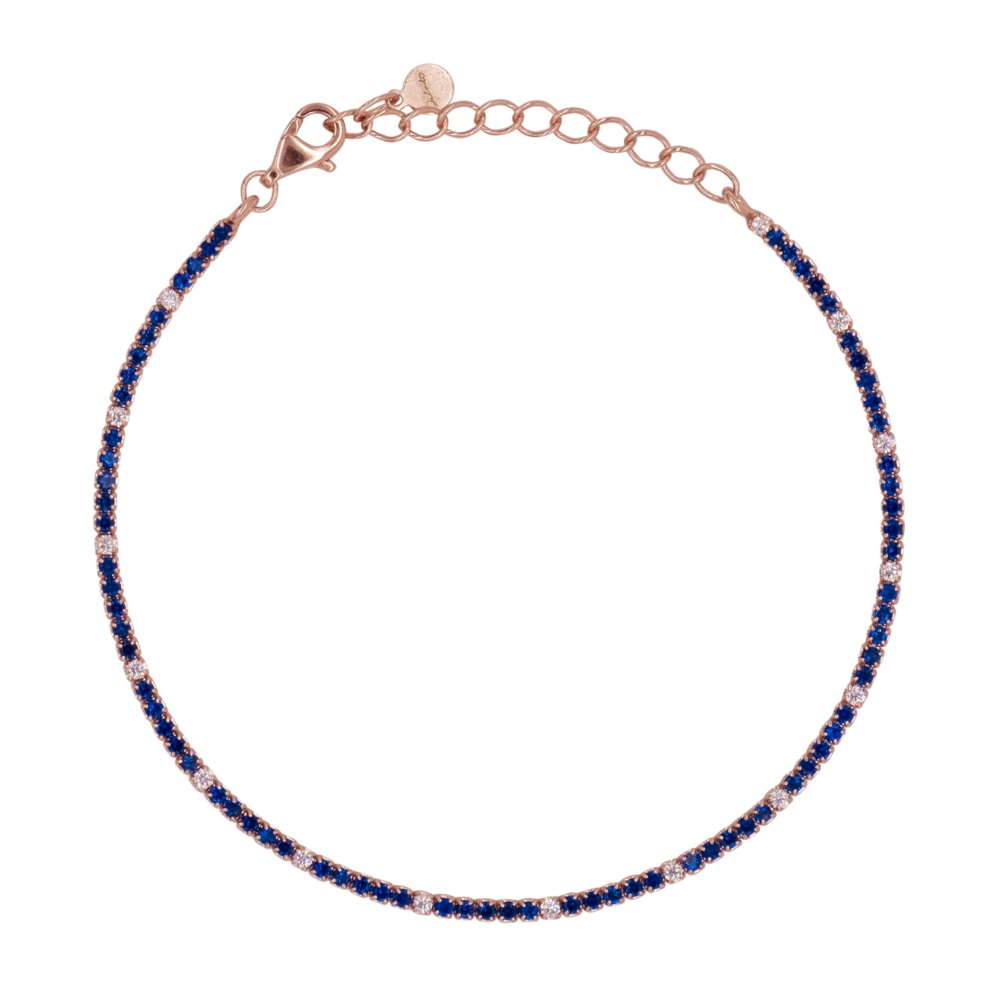 Bracciale Dilvdò Tennis 1.5mm Rosè Blue & White