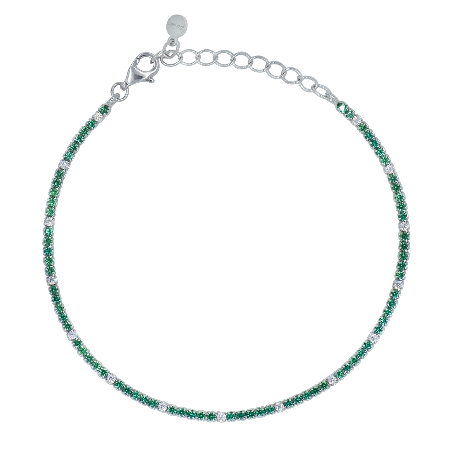 Bracciale Dilvdò Tennis 1.5mm Silver Green & White