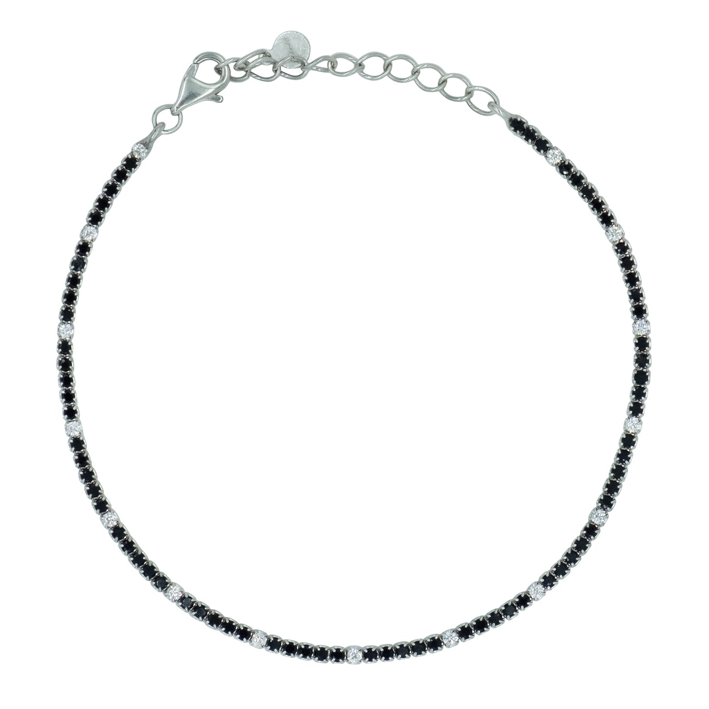 Bracciale Dilvdò Tennis 1.5mm Silver Black & White