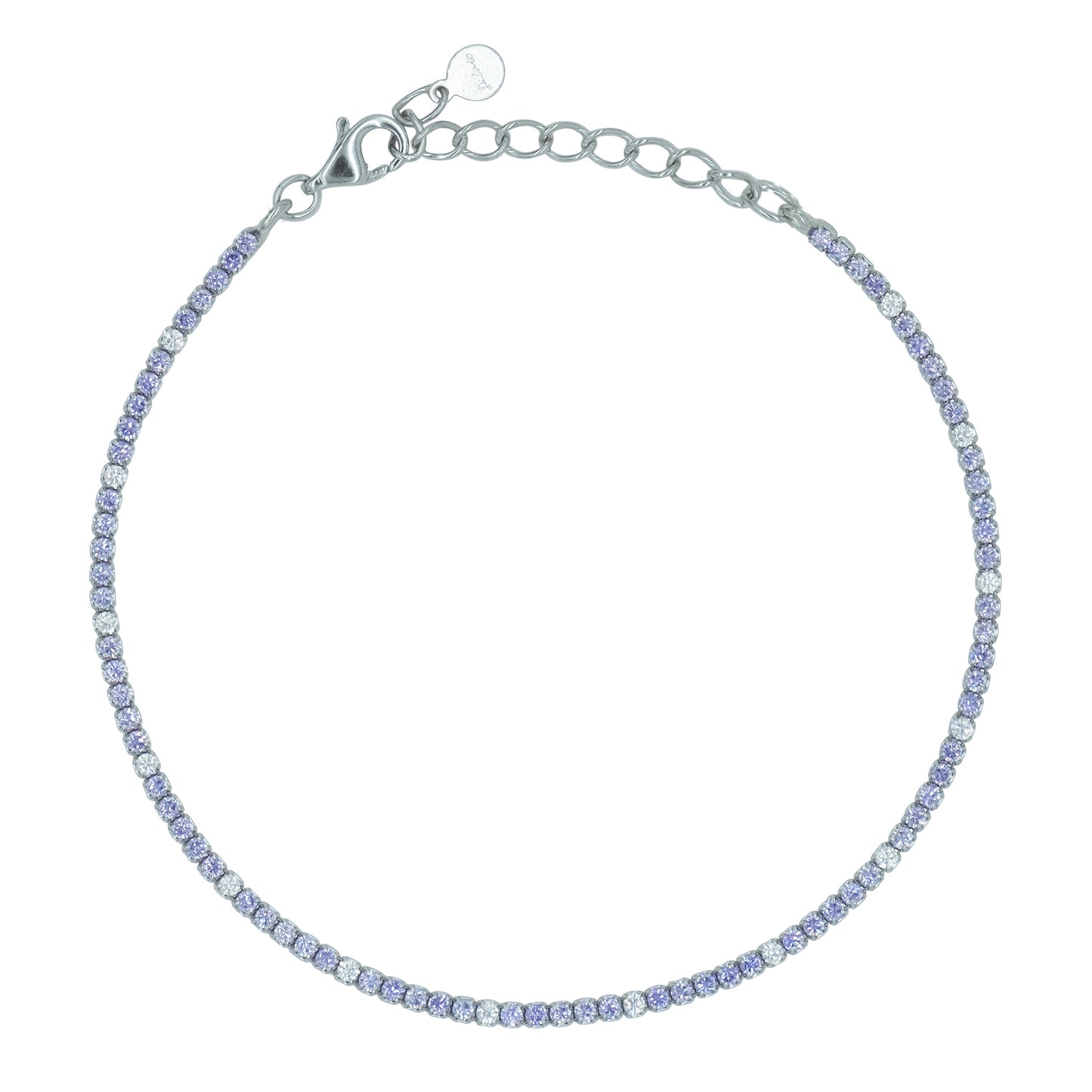 Bracciale Dilvdò Tennis 1.5mm Silver Lavender & White
