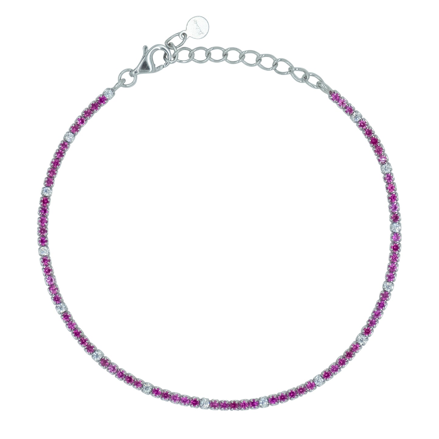 Bracciale Dilvdò Tennis 1.5mm Silver Ruby & White