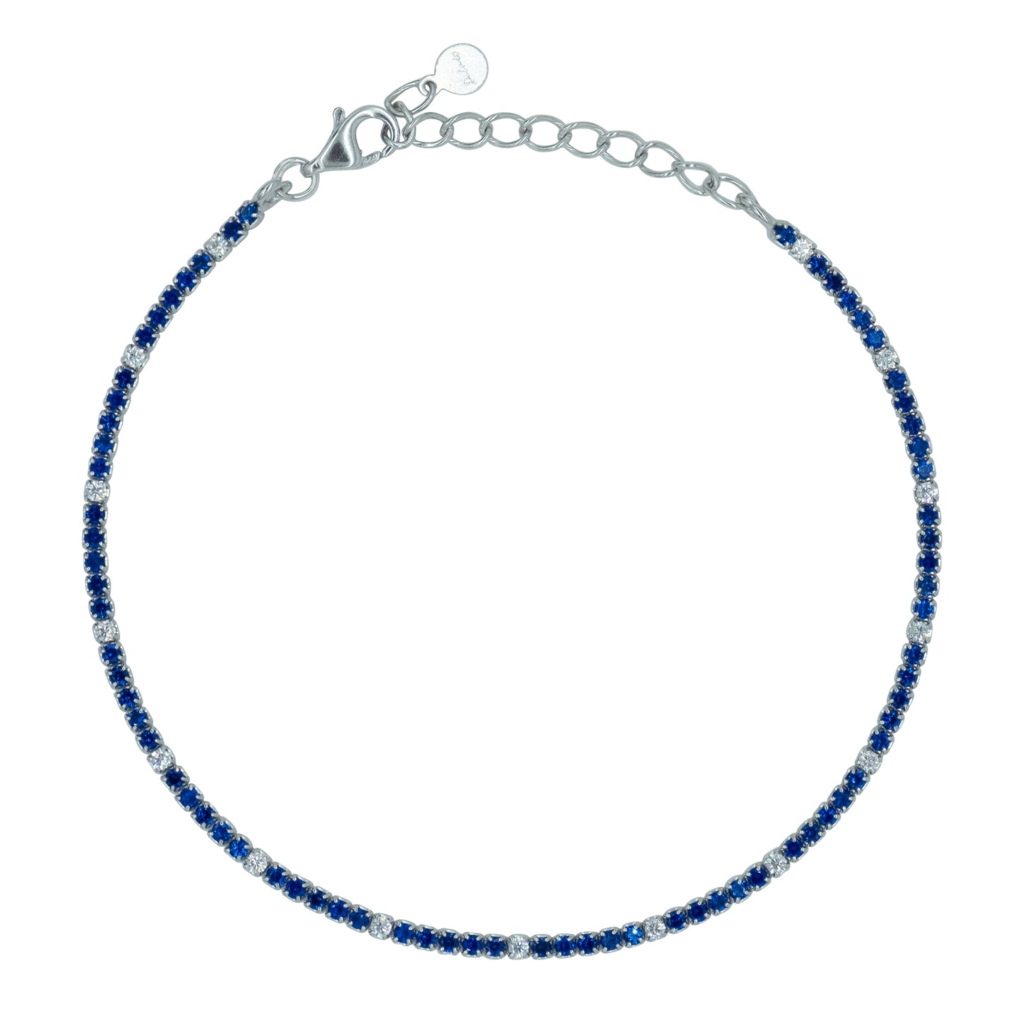 Bracciale Dilvdò Tennis 1.5mm Silver Blue & White