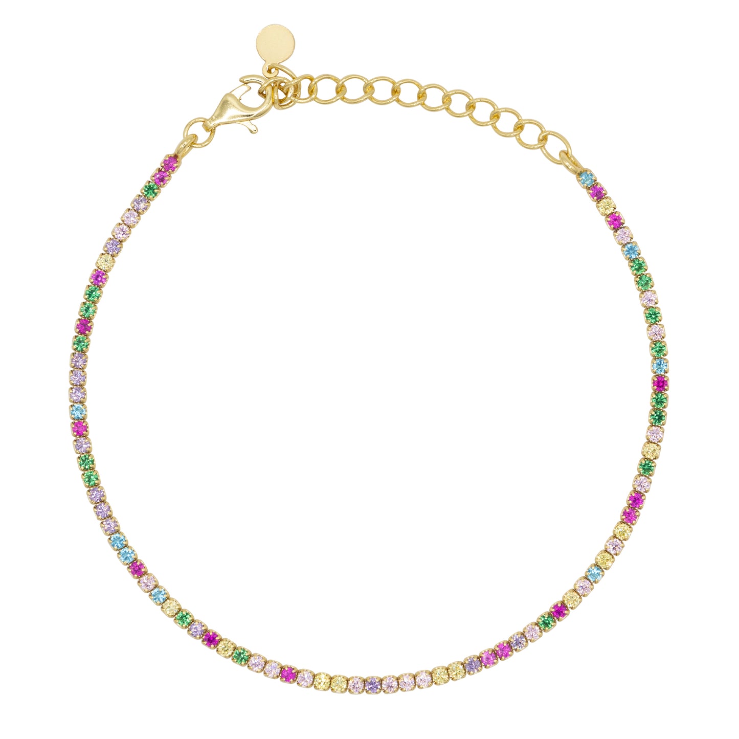 Bracciale Dilvdò Tennis 1.5mm Gold Multicolor