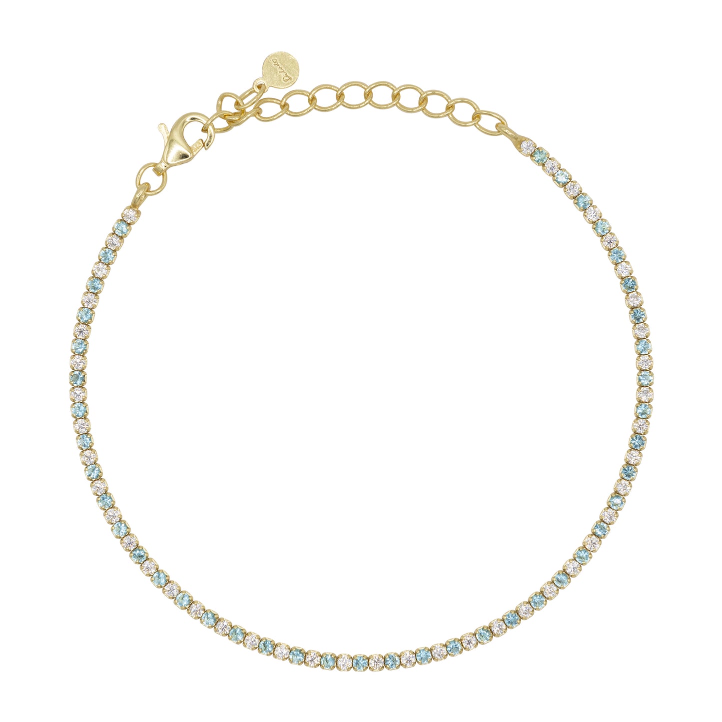 Bracciale Dilvdò Tennis 1.5mm Gold Turquoise & White
