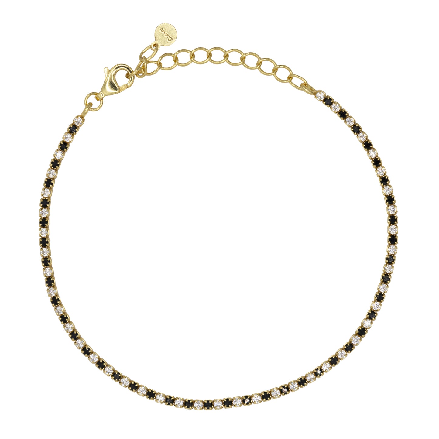 Bracciale Dilvdò Tennis 1.5mm Gold Black & White