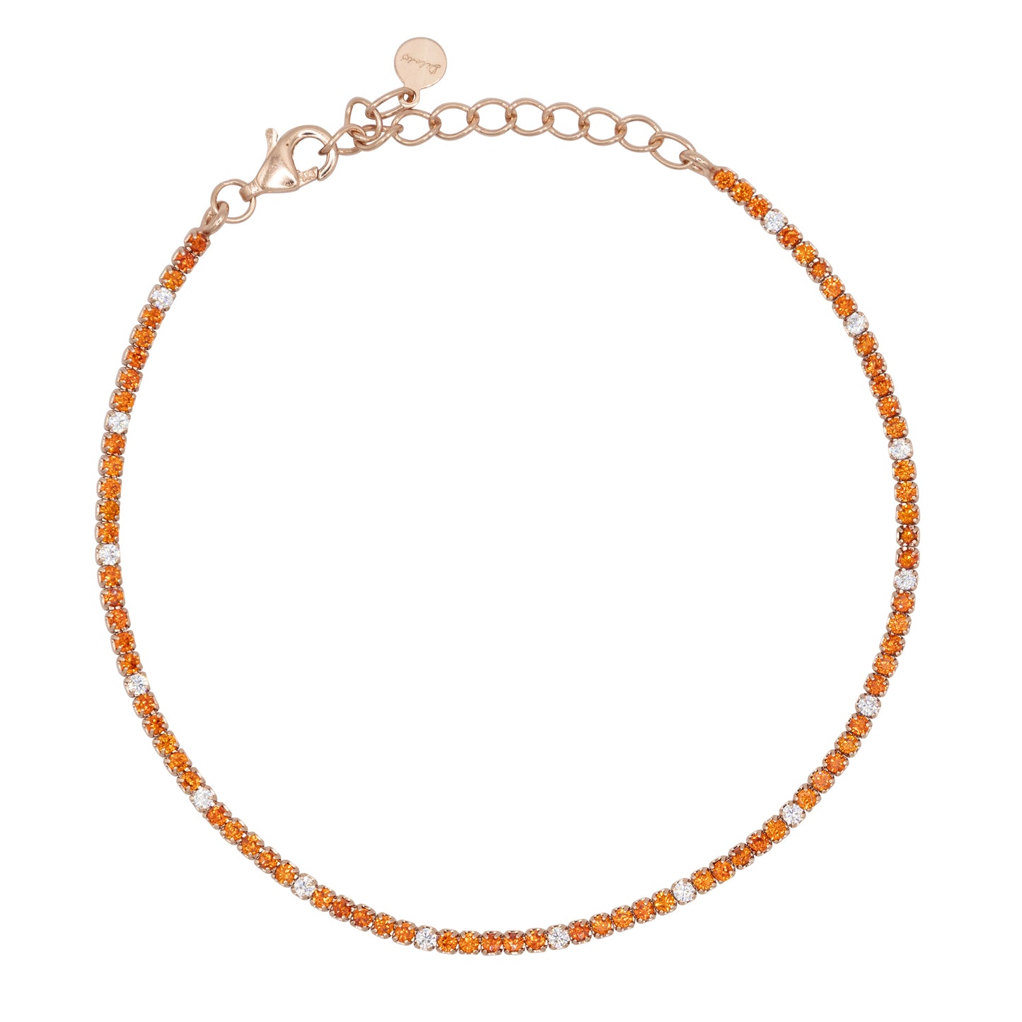 Bracciale Dilvdò Tennis 1.5mm Rosè Orange & White