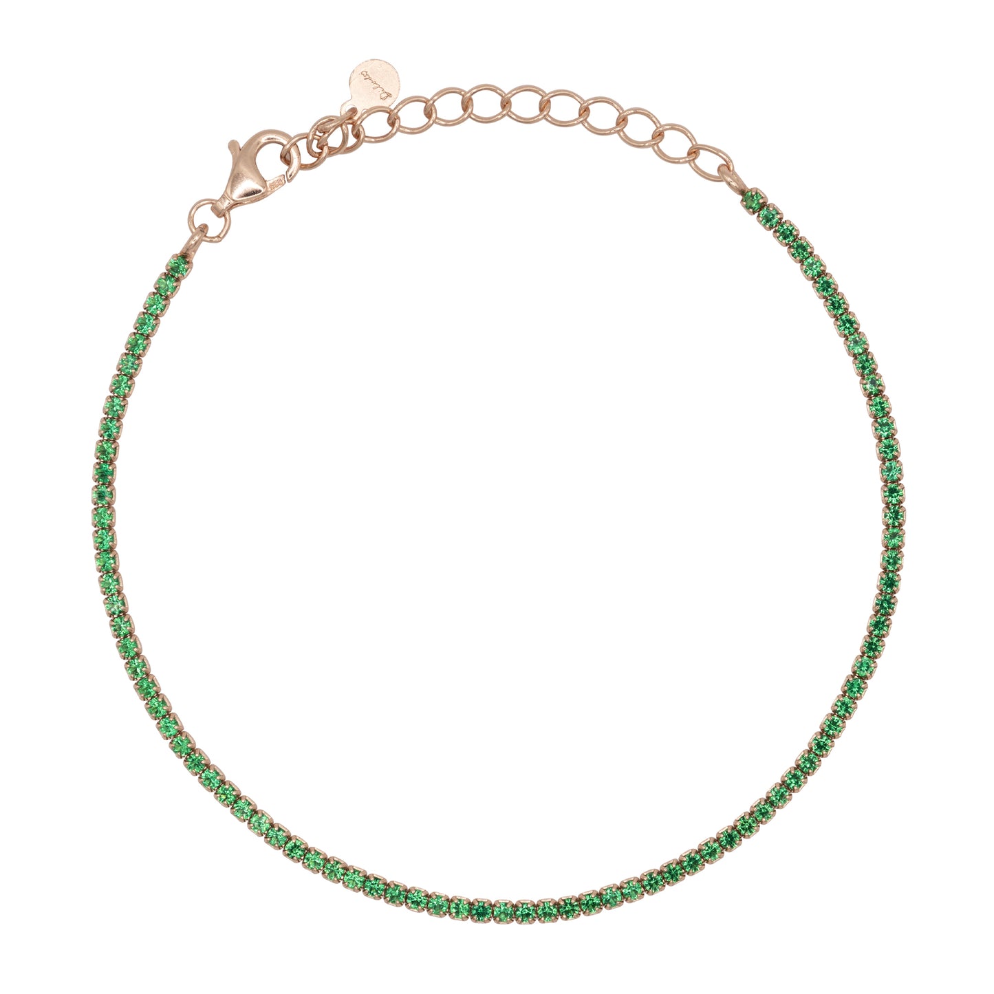 Bracciale Dilvdò Tennis 1.5mm Rosè Green