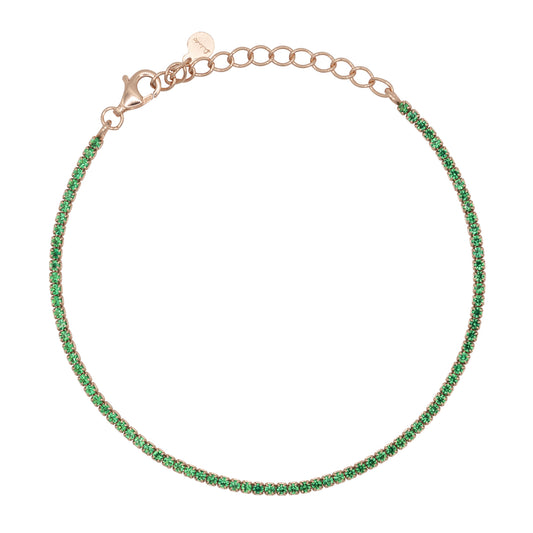 Bracciale Dilvdò Tennis 1.5mm Rosè Green