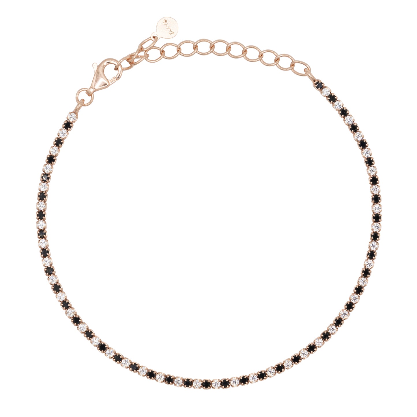 Bracciale Dilvdò Tennis 1.5mm Rosè Black & White