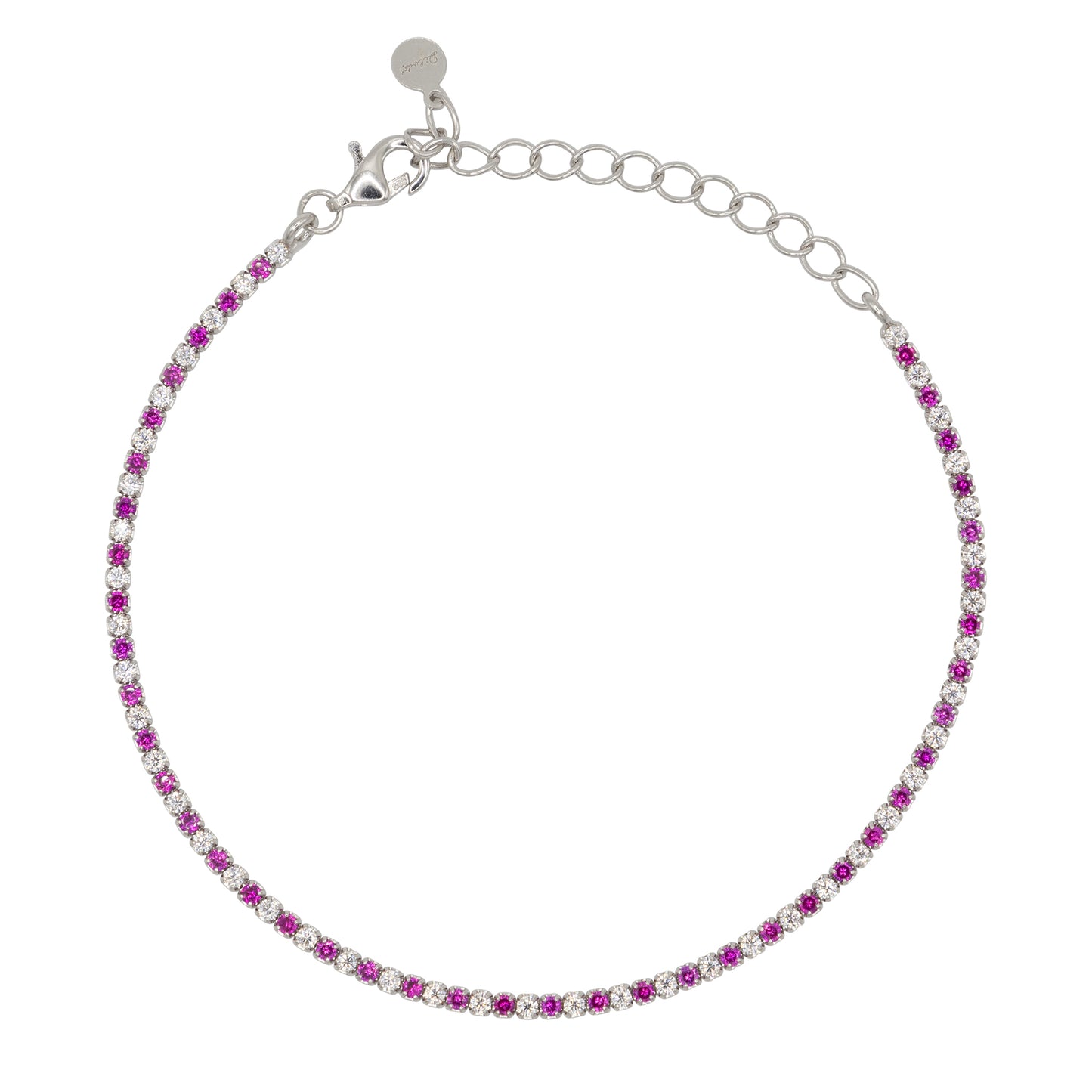 Bracciale Dilvdò Tennis 1.5mm Silver Ruby & White