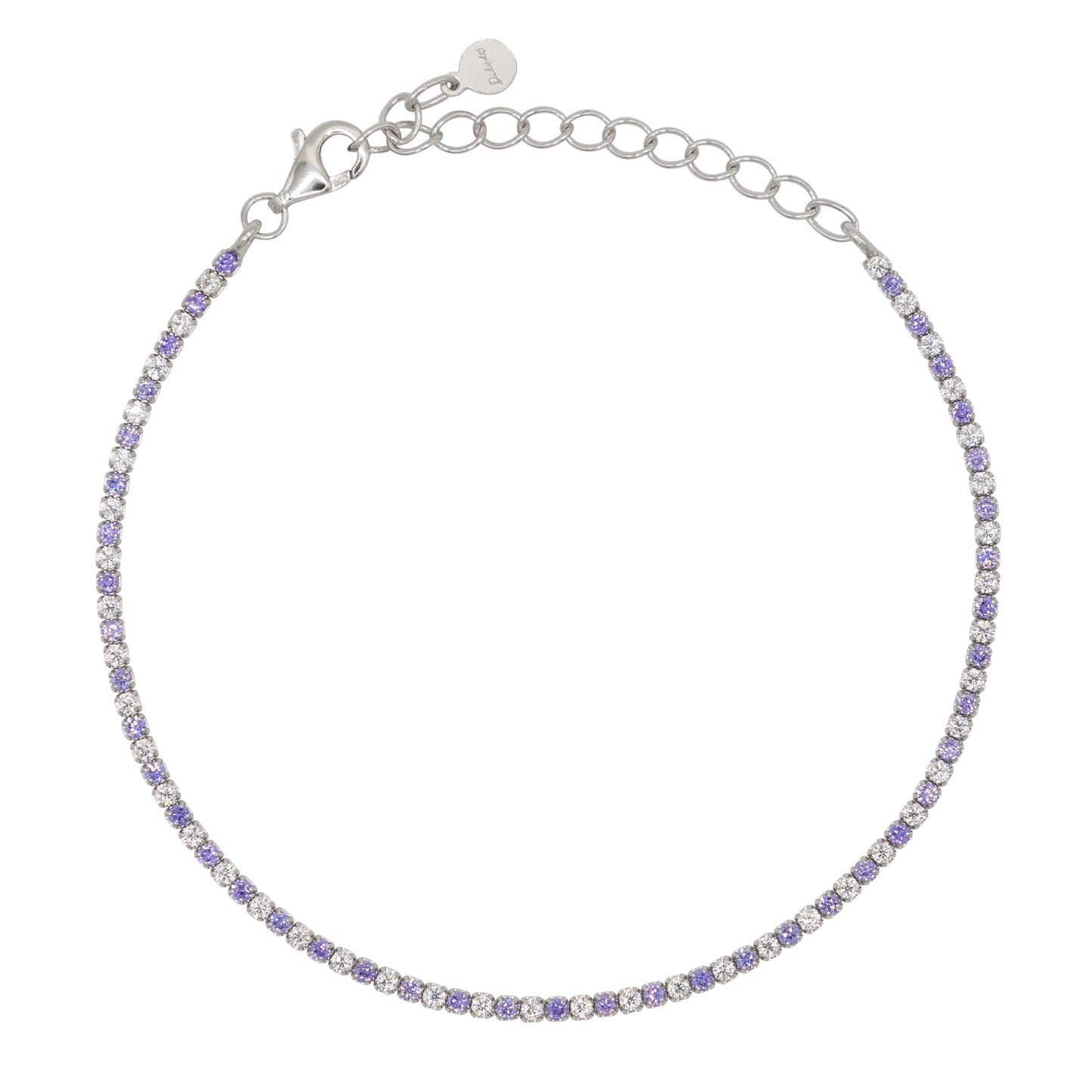 Bracciale Dilvdò Tennis 1.5mm Silver Lavender & White