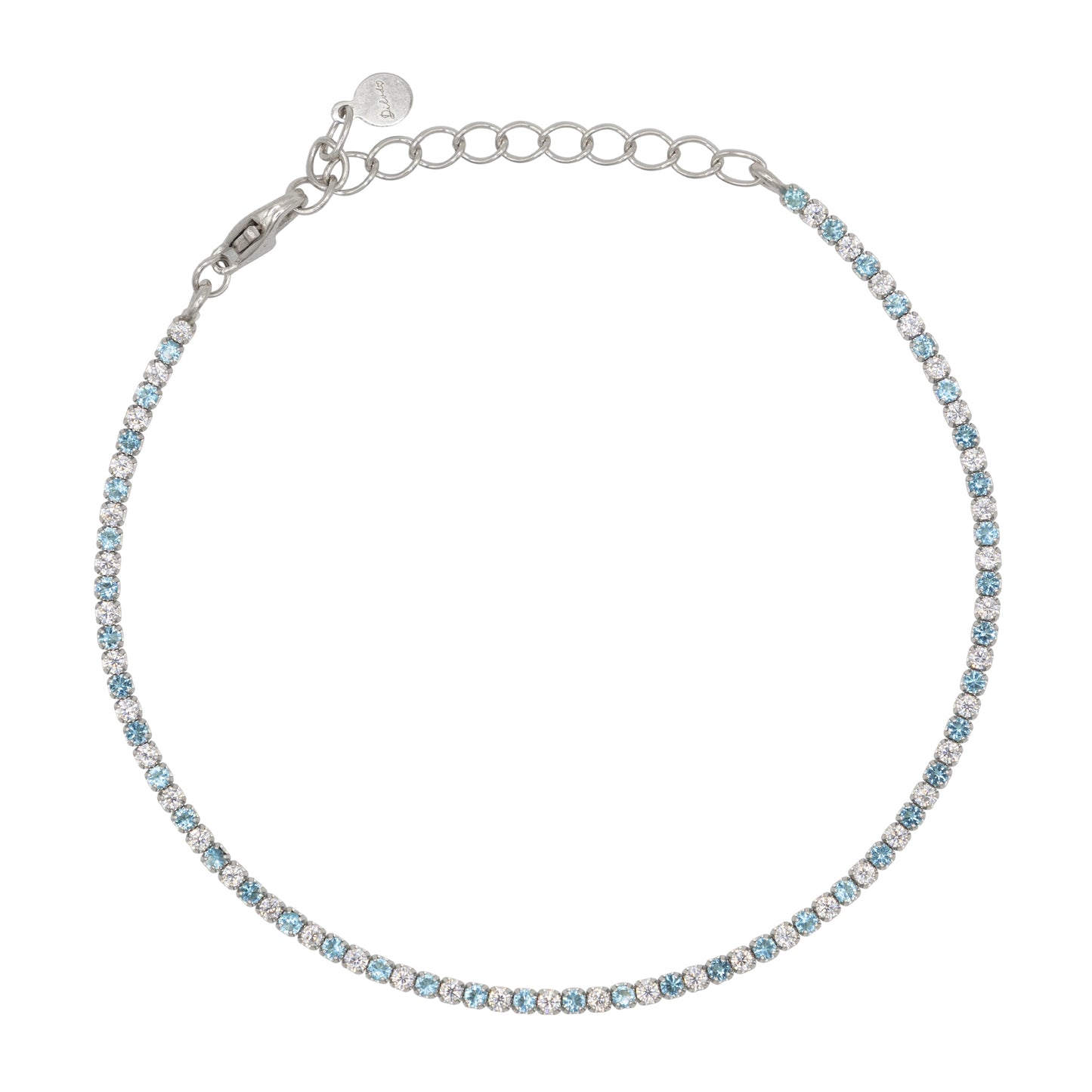 Bracciale Dilvdò Tennis 1.5mm Silver Turquoise & White