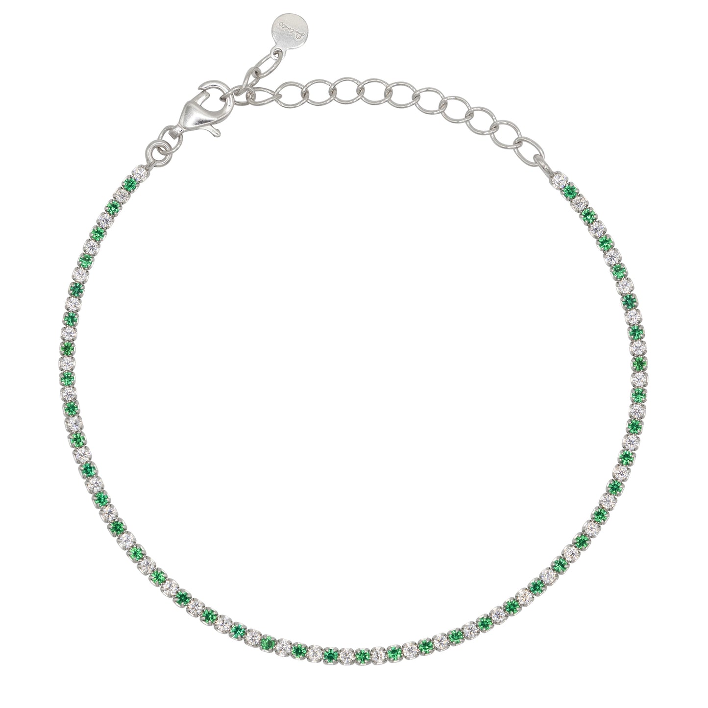 Bracciale Dilvdò Tennis 1.5mm Silver Green & White