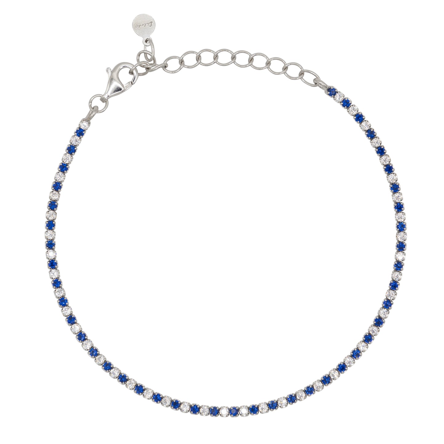 Bracciale Dilvdò Tennis 1.5mm Silver Blue & White
