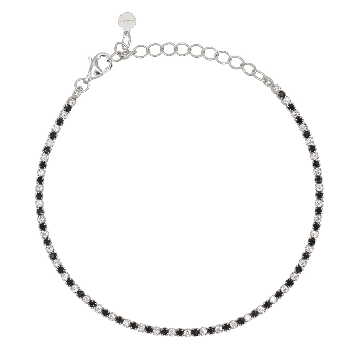 Bracciale Dilvdò Tennis 1.5mm Silver Black & White