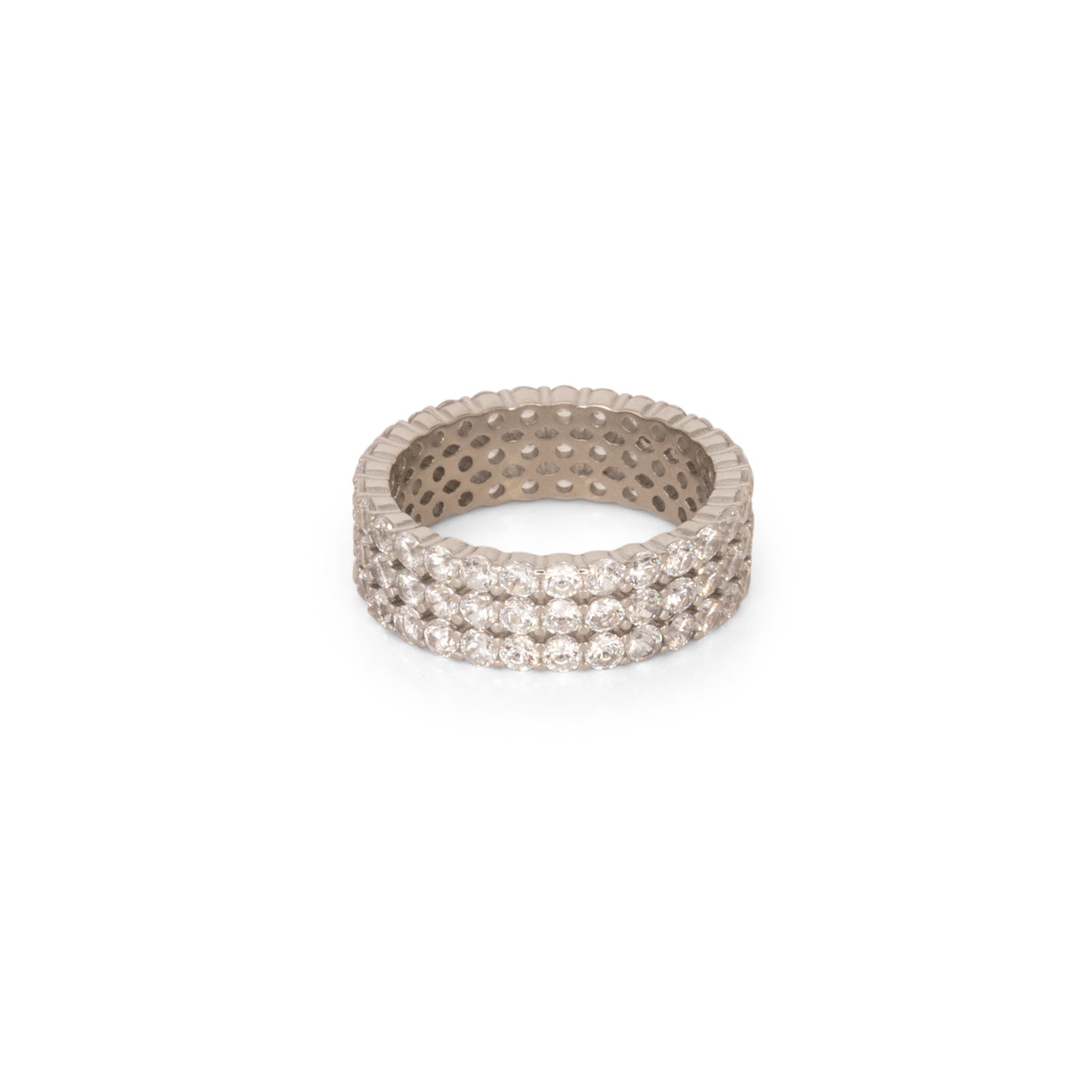 Triple Eternity Ring Dilvdò Silver White