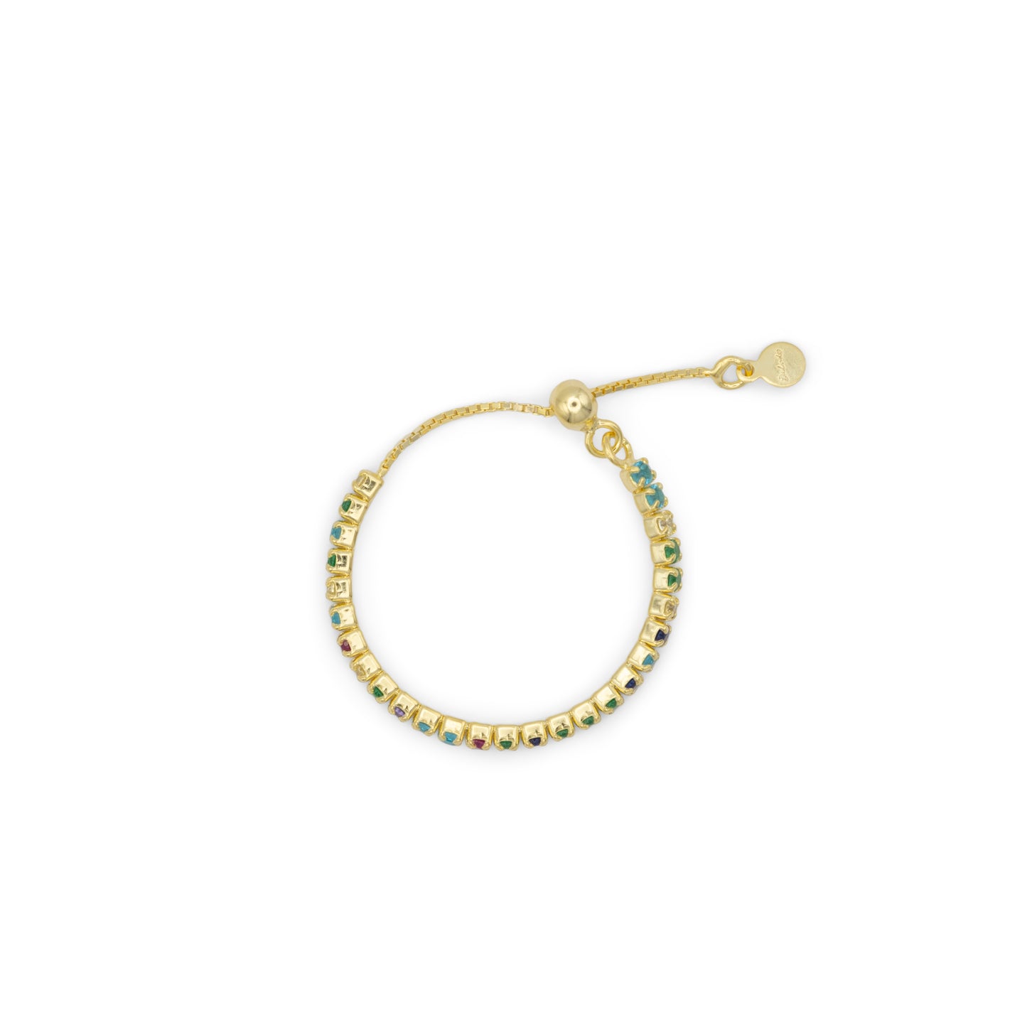 Adjustable Eternity Ring Dilvdò Gold Multicolor