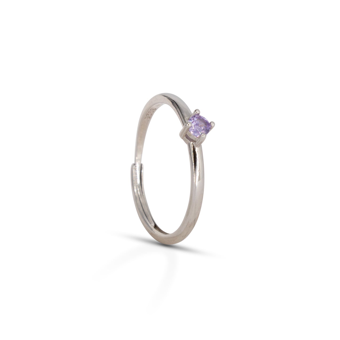 Solitaire Ring Dilvdò Silver Lavender