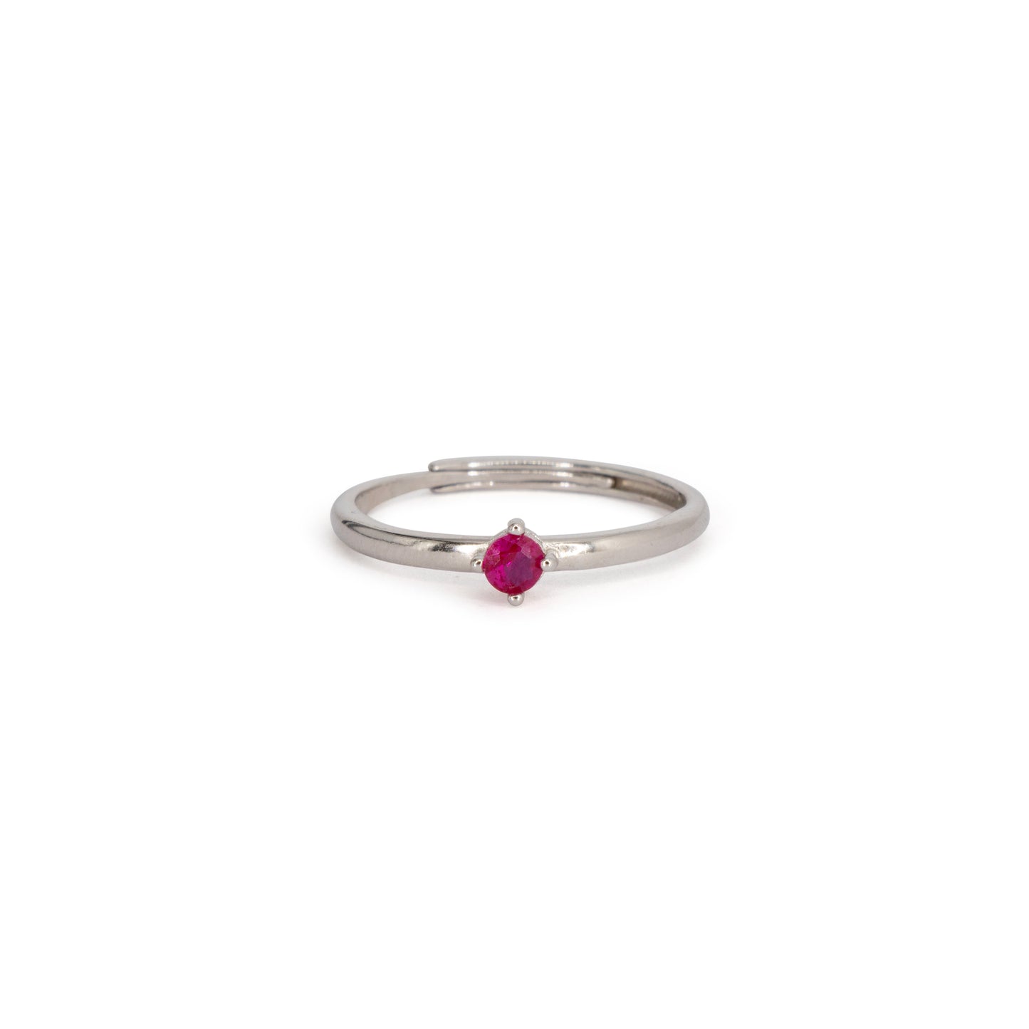 Solitaire Ring Dilvdò Silver Ruby