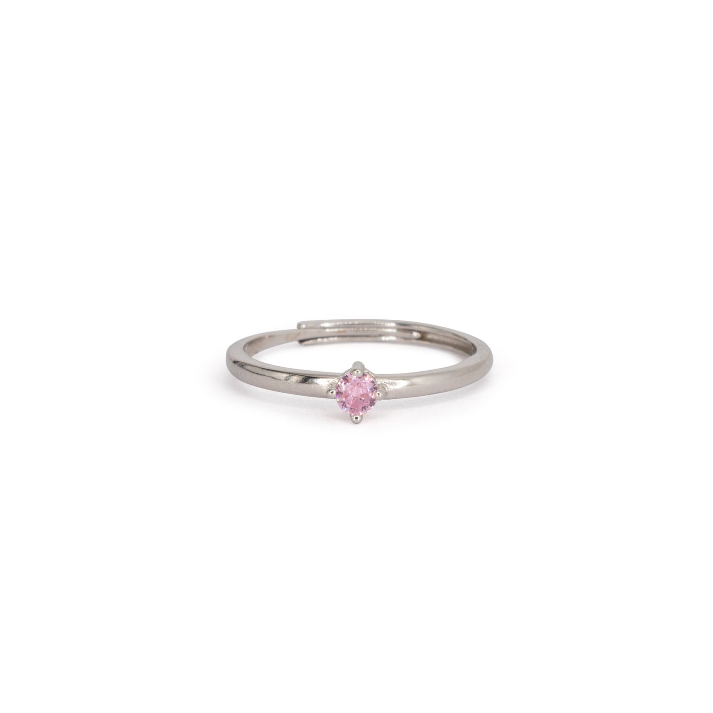 Solitaire Ring Dilvdò Silver Pink