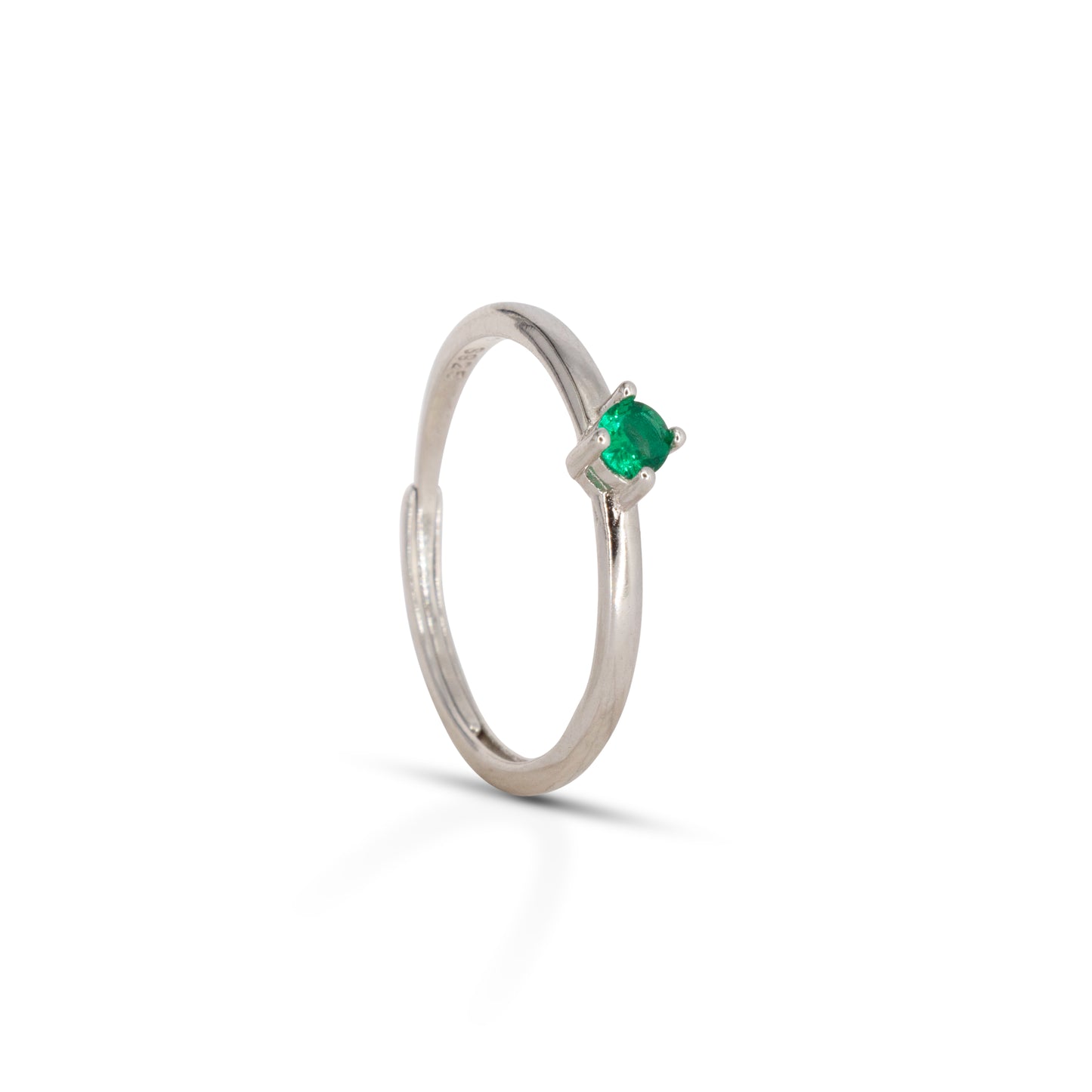 Solitaire Ring Dilvdò Silver Green