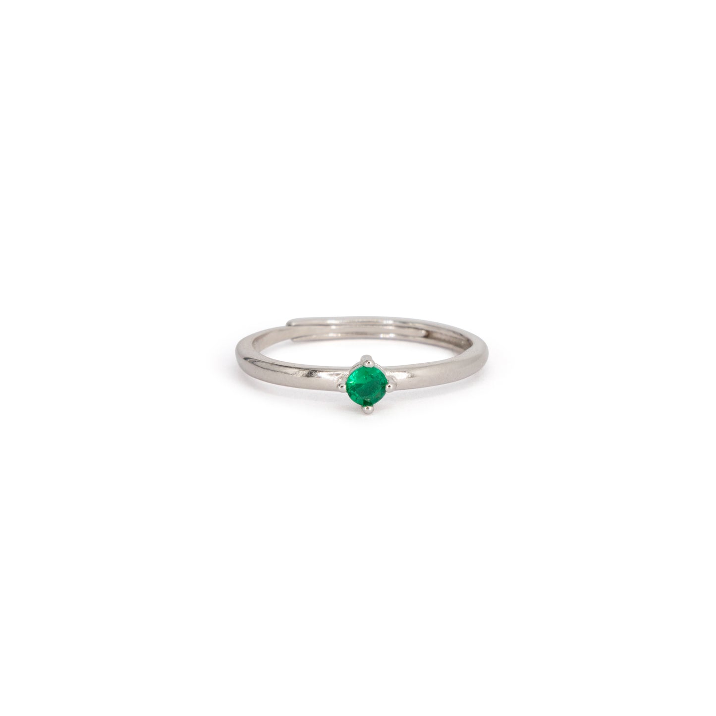 Solitaire Ring Dilvdò Silver Green