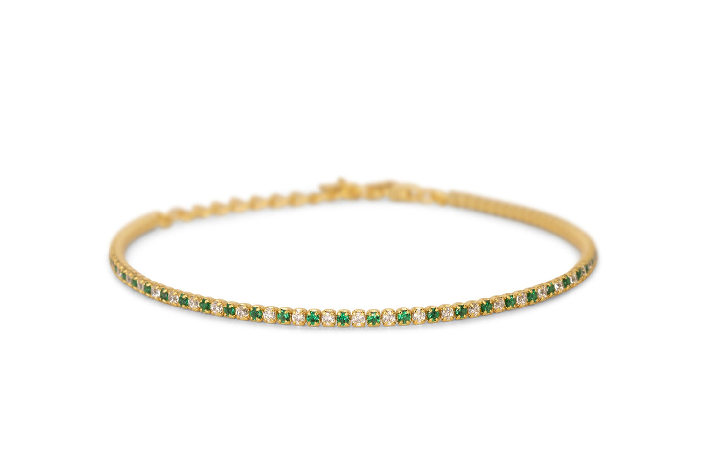 Bracciale Dilvdò Tennis 1.5mm Gold Green & White
