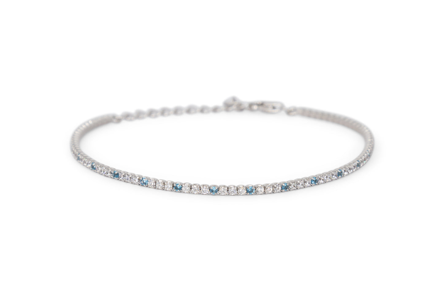 Bracciale Dilvdò Tennis 1.5mm Silver White & Turquoise