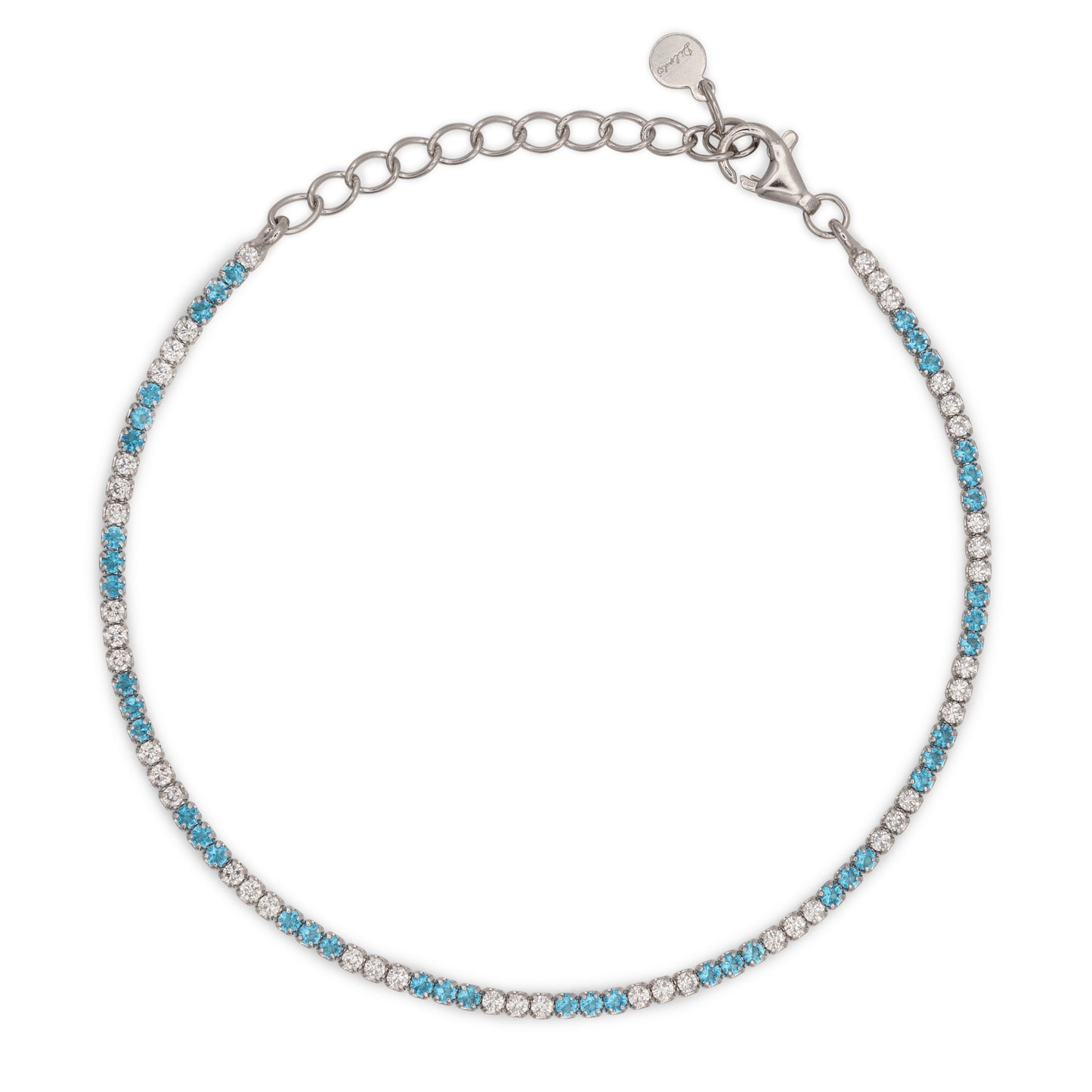 Bracciale Dilvdò Tennis 1.5mm Silver Turquoise & White