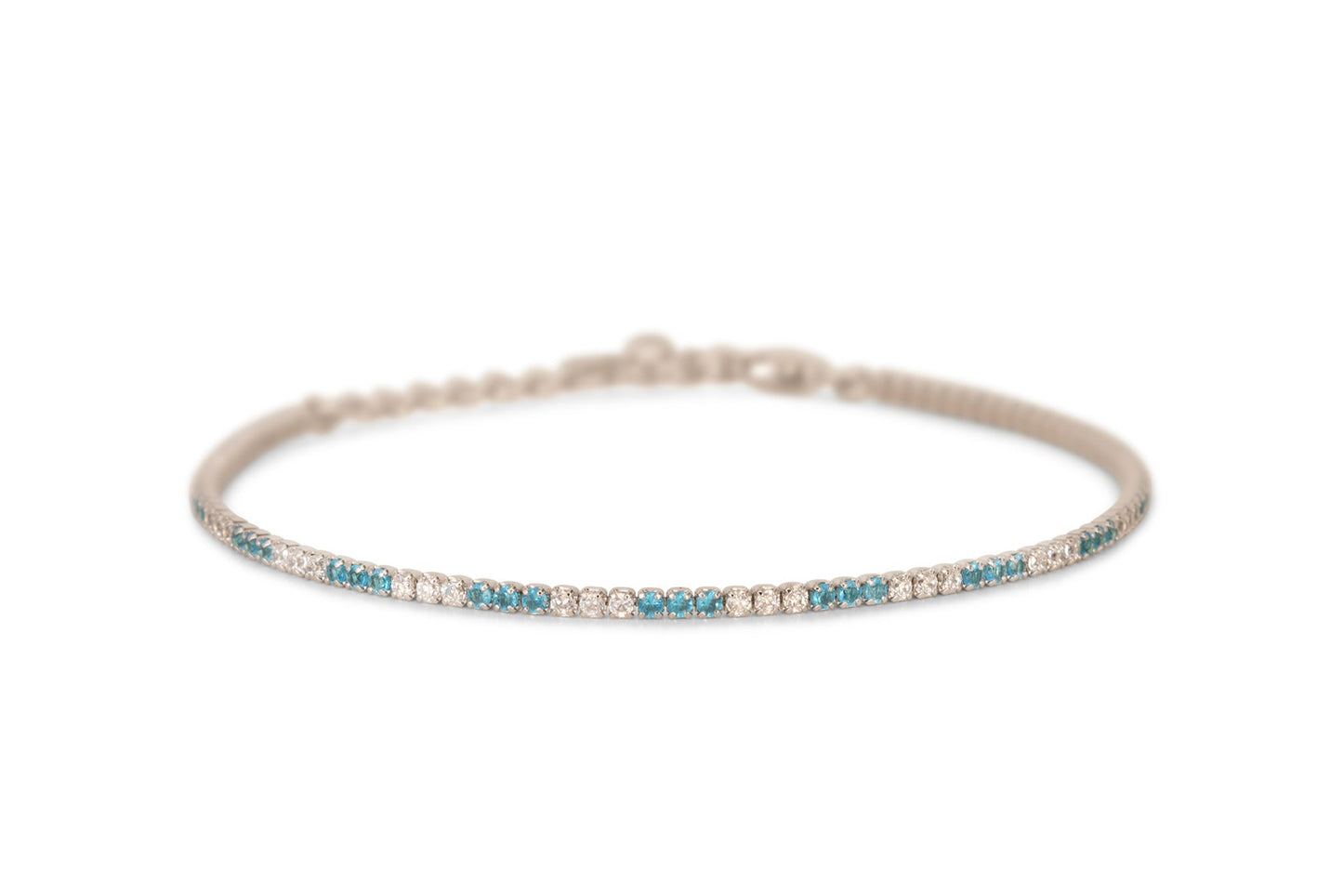 Bracciale Dilvdò Tennis 1.5mm Silver Turquoise & White