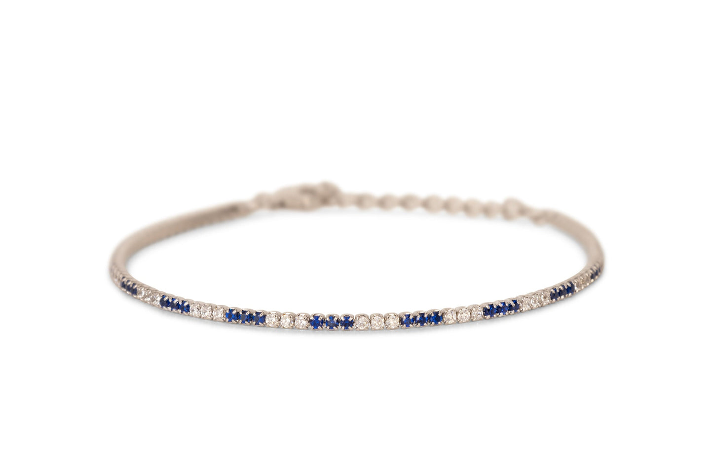 Bracciale Dilvdò Tennis 1.5mm Silver Blue & White