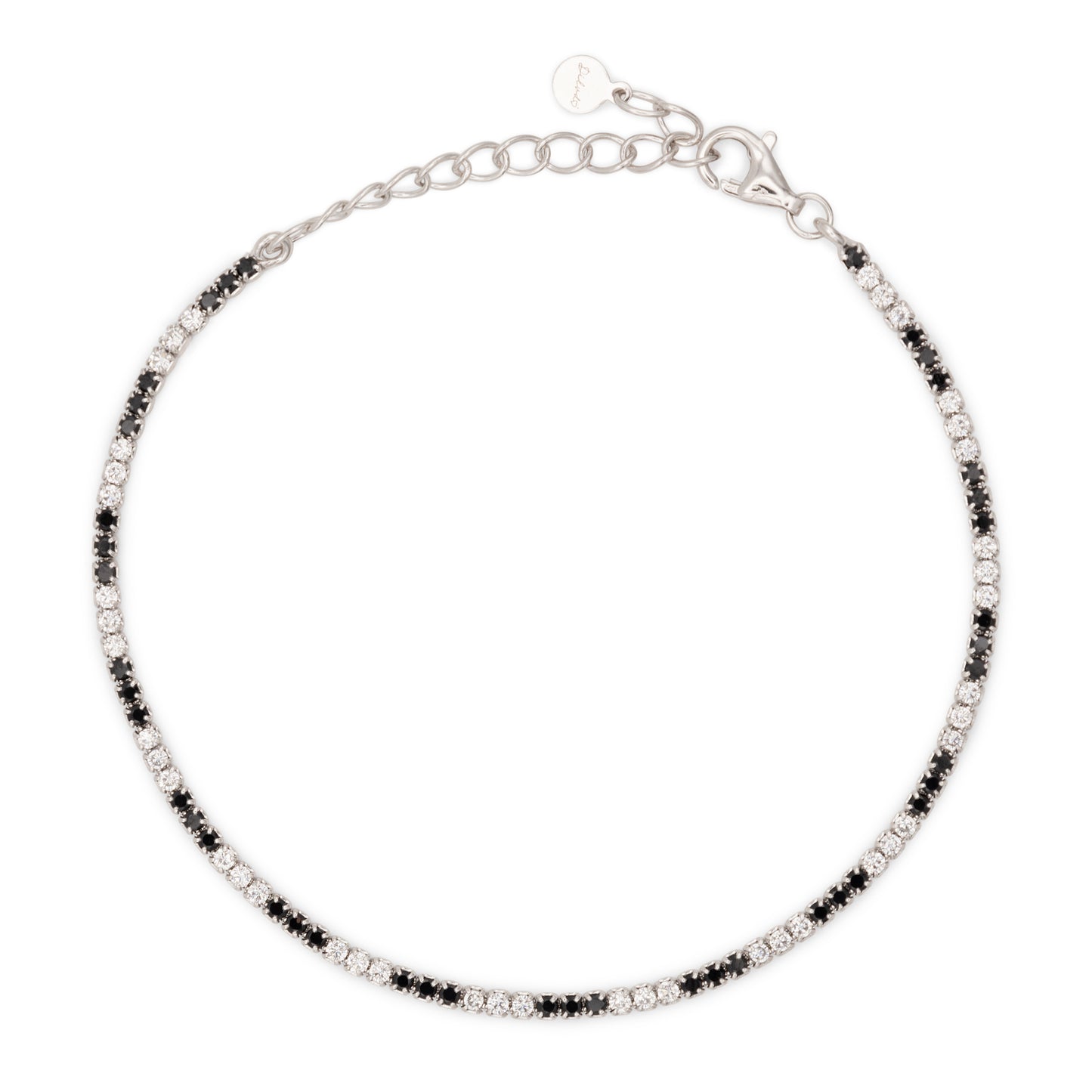 Bracciale Dilvdò Tennis 1.5mm Silver Black & White