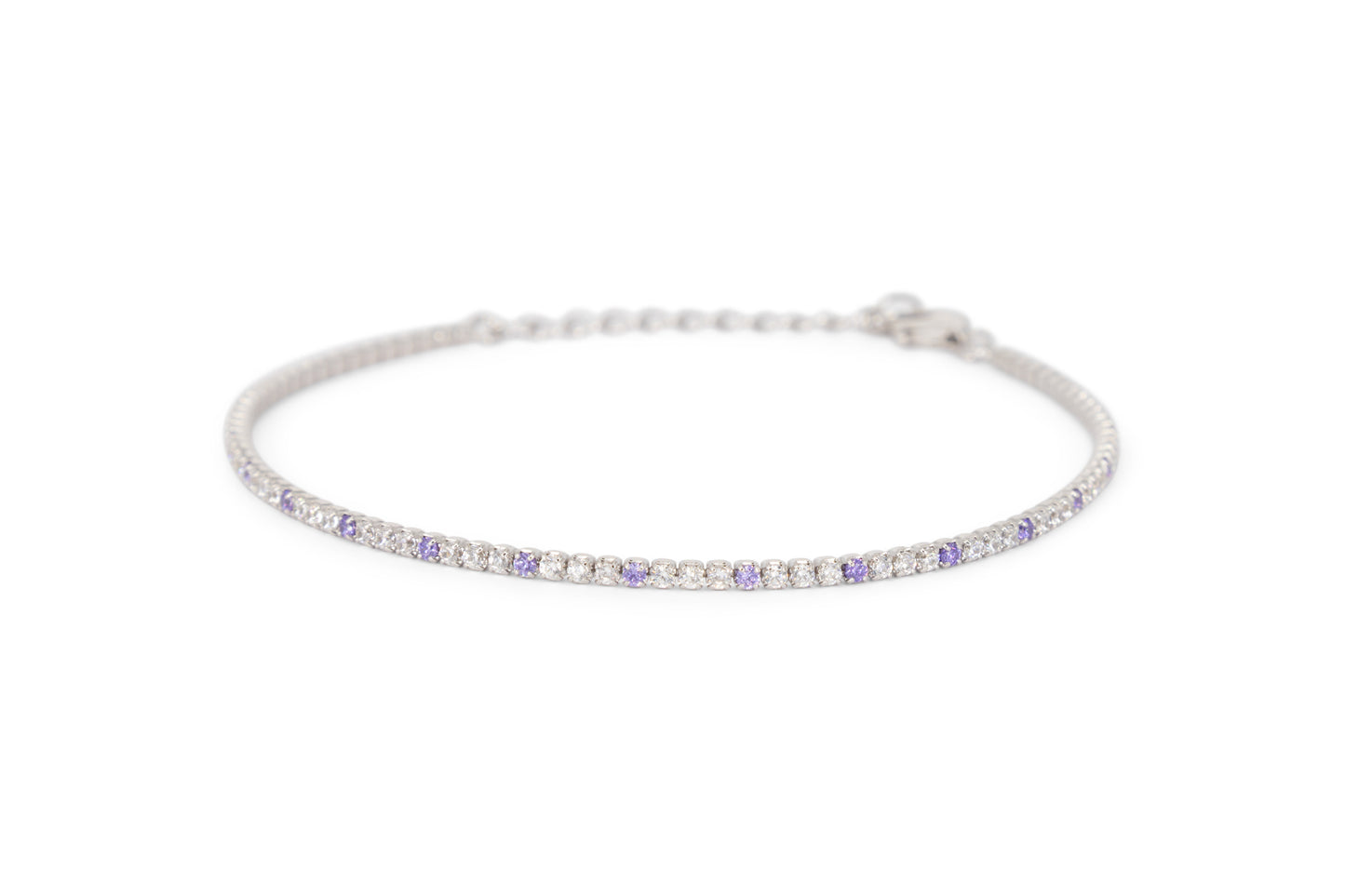 Bracciale Dilvdò Tennis 1.5mm Silver White & Lavender