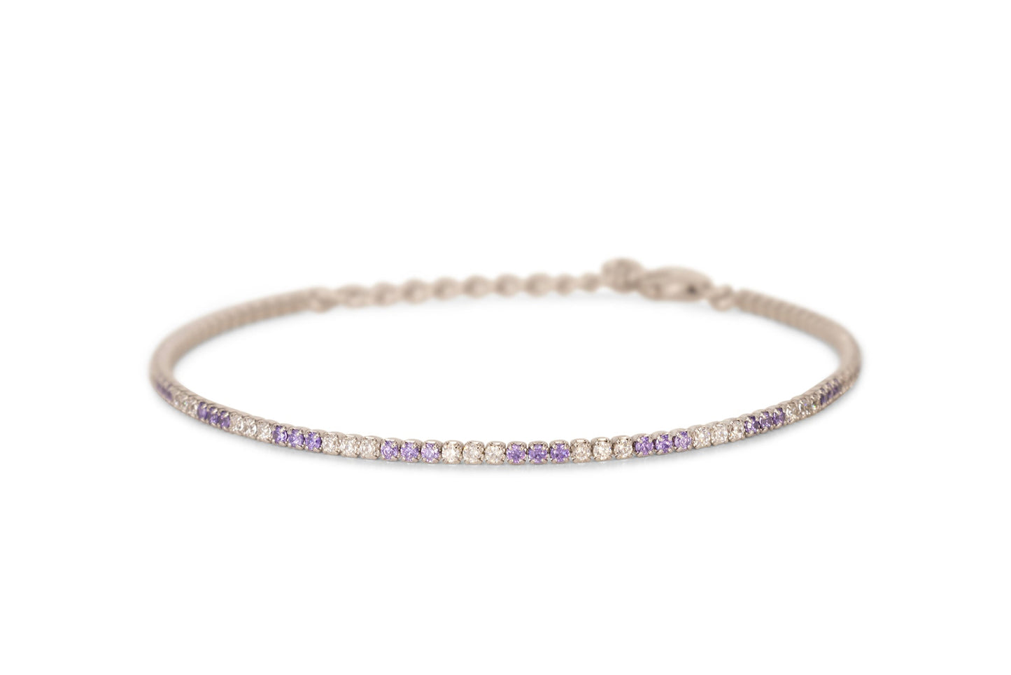 Bracciale Dilvdò Tennis 1.5mm Silver Lavender & White
