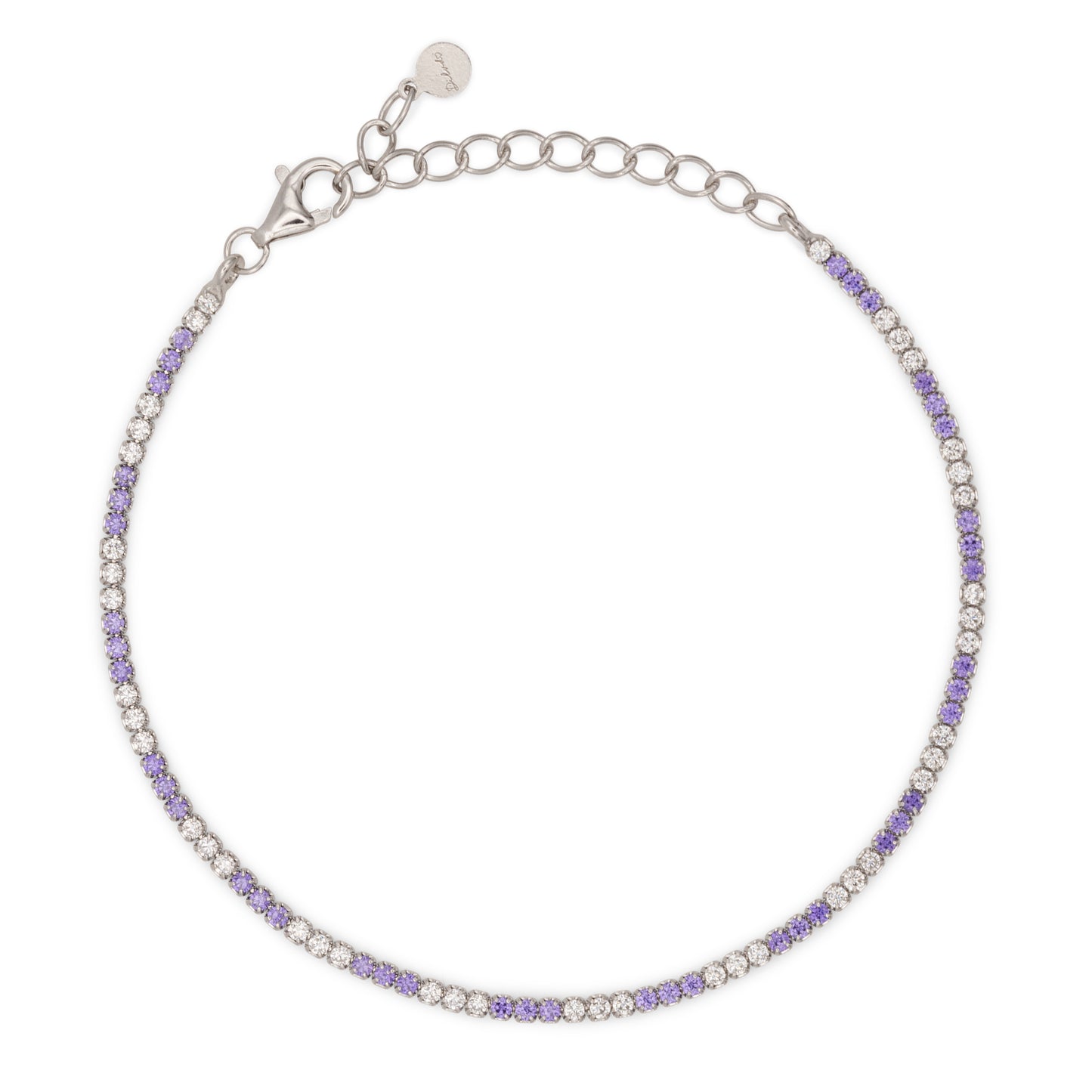 Bracciale Dilvdò Tennis 1.5mm Silver Lavender & White