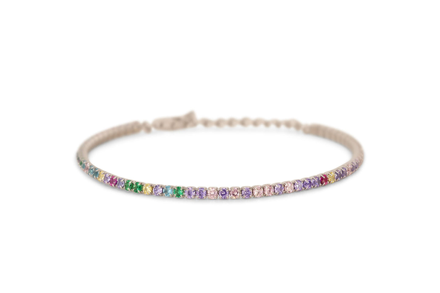 Bracciale Dilvdò Tennis 2mm Silver Multicolor