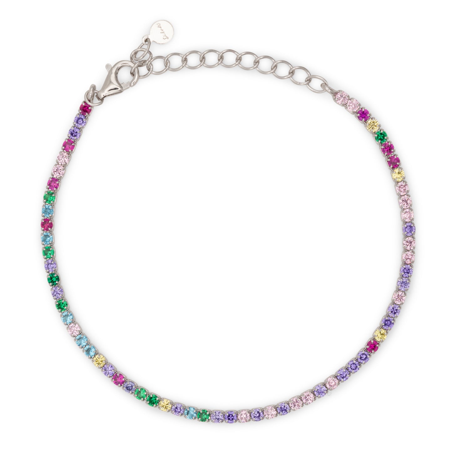 Bracciale Dilvdò Tennis 2mm Silver Multicolor