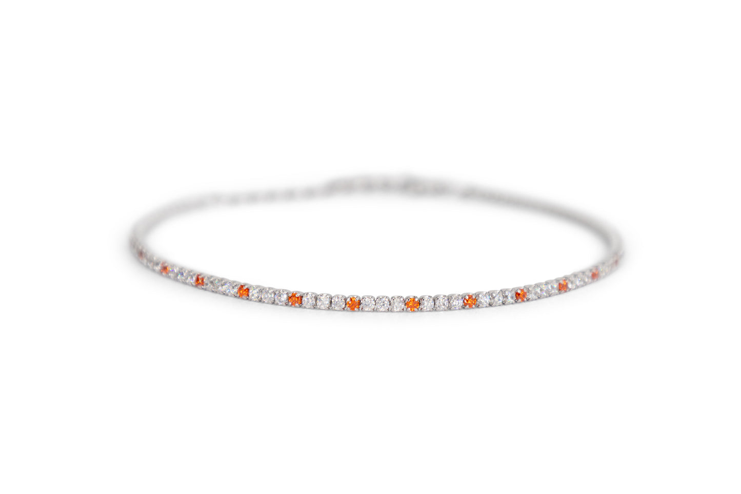 Bracciale Dilvdò Tennis 1.5mm Silver White & Orange