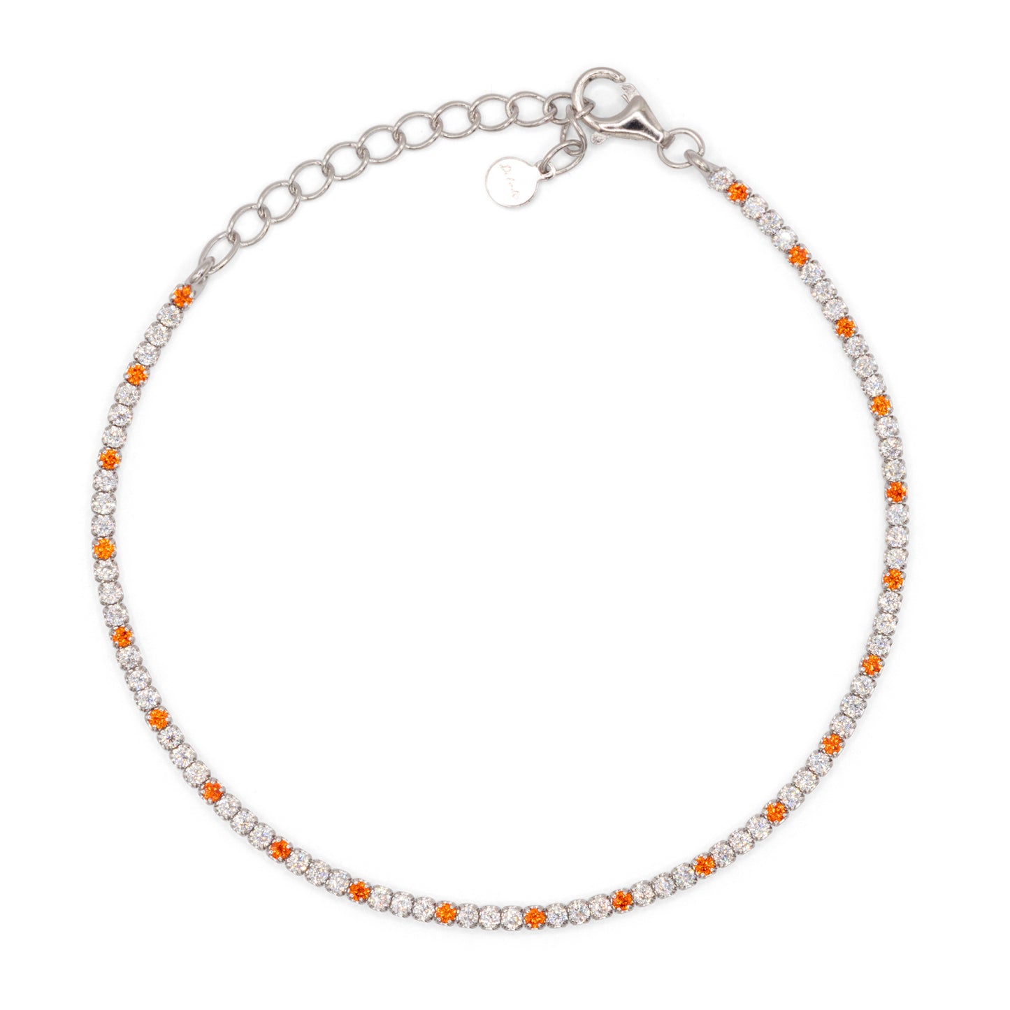 Bracciale Dilvdò Tennis 1.5mm Silver White & Orange
