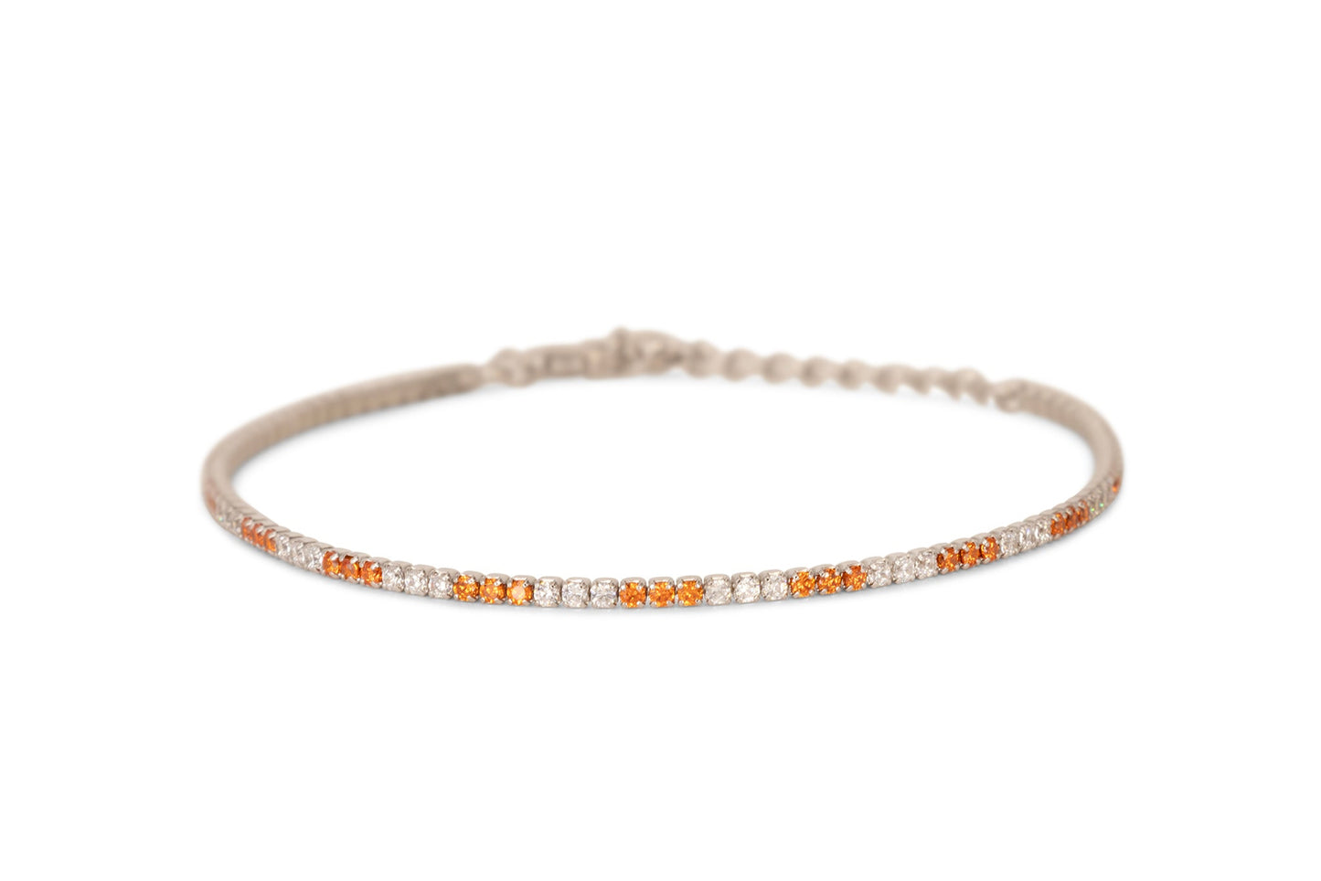 Bracciale Dilvdò Tennis 1.5mm Silver Orange & White