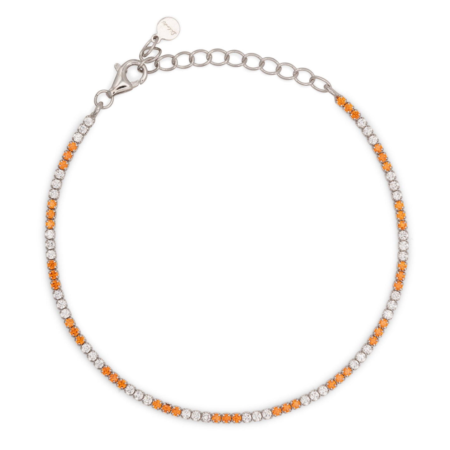 Bracciale Dilvdò Tennis 1.5mm Silver Orange & White